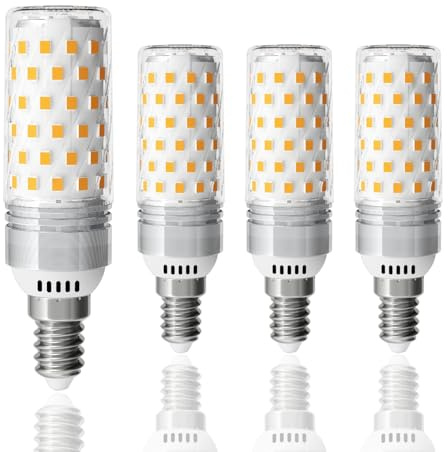 LUTW Ampoule E14 Maïs 10W = 130W 1510LM Blanc Chaud 3000K Lot de 4 | Ampoule LED E14, Ampoule LED Gros Culot à Vis pour Lustre, AC 220-240V, Non Dimmable, Sans Scintillement, CRI 85