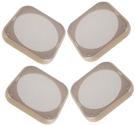 Toddmomy 4pcs Square Speaker Grill Covers Beige Protective Mesh Dustproof Speaker Dust Cover for Car Subwoofer Case