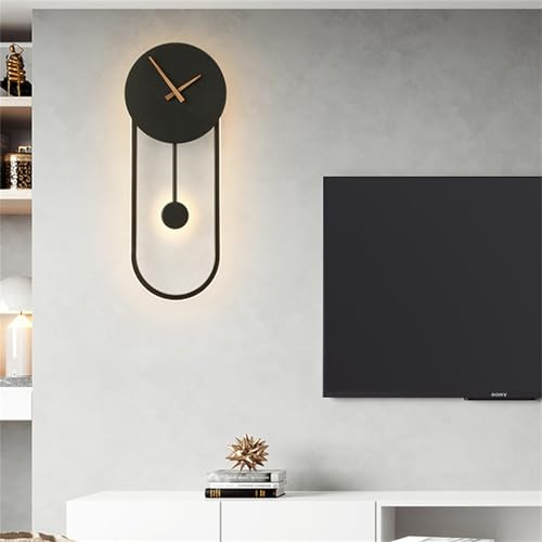 Wandleuchte, LED-Wandleuchten für den Innenbereich, Metall mit runden Uhren, Wandlampen, modernes Schlafzimmer-Design im Arbeitszimmer, 28 W, Vintage-Form für Treppen (Delfinwellen, weißes Licht)