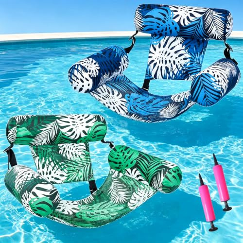 Aufblasbare Wasser Pool Luftmatratze für Erwachsene,2 Stück Schwimmkissen Erwachsene,Wasser Hängematte,Aufblasbare Wasserstühle,Wasserhängematte,für Sommerpartys, Pool- und Strandspaß