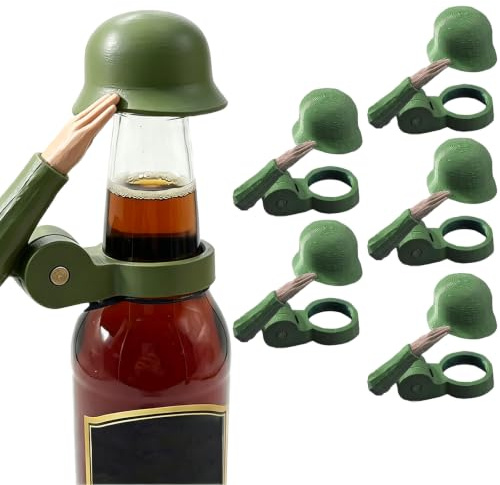 5 Stück Bierflaschenverschluss,Soldat Salut Bierflaschen Flaschenverschluss,Wiederverwendbar Bierhelm,Staubdicht Bierflaschenhelm,Lustiger Bierhelm,Dekorative Kappen für Party Grillparty Oktoberfest