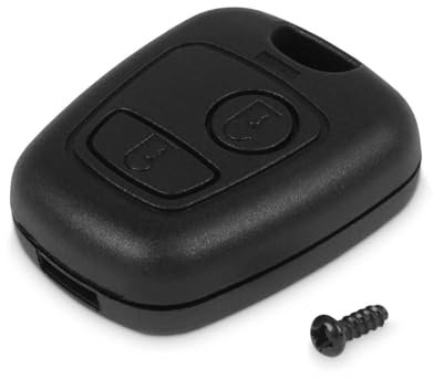 OcioDual Coque Rigide de Remplacement 2 Boutons sans Lame Compatible avec Peugeot 106 206 406 107 207 807 Noir Housse Rechange