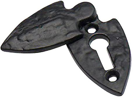 Merriway® BH01797 Fleur-de-Lys Design Covered Keyhole Escutcheon - Black Antique