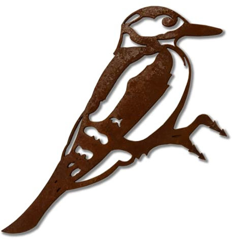 ARTTEC Vogel Buntspecht (Rostdeko) - hochwertige Gartendeko aus Metall - Rost Deko für Garten, Balkon & Terasse - Metall Deko zum Aufstellen - Made in Germany