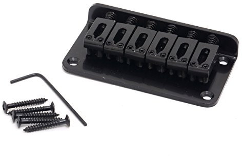 Musiclily 52,5mm Chevalet Hardtail Pontets Modernes pour Guitare électrique Strat Tele, Noir