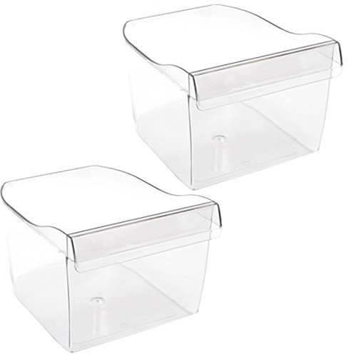 SPARES2GO Salad Bin Square Crisper Drawer Box for Gorenje Fridge Freezer (Pack of 2)