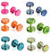 JewelryWe Schmuck 6 Paar Set 8MM Edelstahl Double Flared Fake Plug Ohrstecker Ohrpiercing Cheater Illusion Tunnel Barbell Stud Ohrringe Camouflage Unisex
