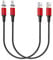 NetDot Gen10 USB-C Nylon Braided Magnetic Fast Charging Cable with Side LED compatible with Type-c Device(0.3m/2 pack red)