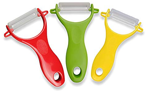Ywoworld Peelers for Kitchen, Ceramic Blade Peelers for Fruit, Potato,Sharp, Not Rusty Vegetable Set of 3-Yellow/Red/Green