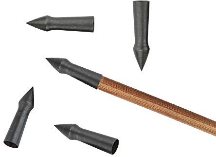 ZSHJG Traditionelle Metall Jagdspitzen Bogenschießen Pfeilspitzen Jagd Pfeilspitzen Bogenpfeile Broadheads für ID 7mm Bambus Holzpfeile (65 Grain)