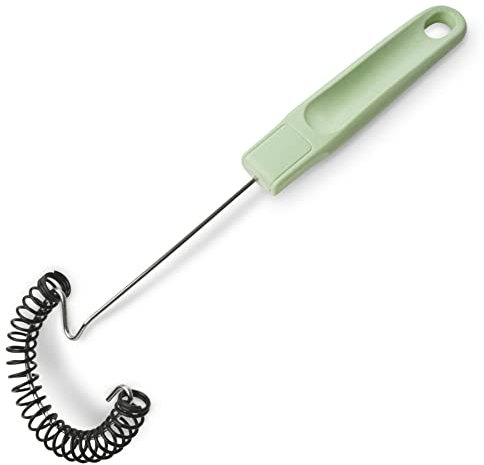 Fackelmann Ecolution Schneebesen – Spiralbesen klein aus Holzfasern, Bio-Kunststoff und Edelstahl – Ø 28 x 8 cm großer Rührbesen in Mintgrün/Steingrau