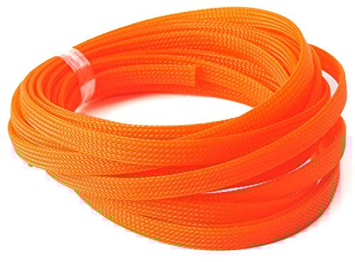 Othmro 5m Cable Tidy Sleeve, Diameter 8mm, Braided Cable Management Protector, Cable Organizers Wire Tidy Tube for Desk TV PC, 1 Pc Orange