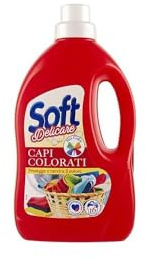 Soft Detersivo Liquido a Mano e per Lavatrice per Capi Colorati Vestiti, 16 Lavaggi, 1L