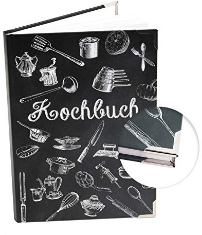Logbuch-Verlag Kleines eigenes Kochbuch zum Einschreiben leer Buch Rezepte Rezeptbuch DIN A5 schwarz-weiß