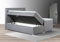 Tesla Dreams Adler Boxspringbett mit bettkasten 180x200 - Stauraum 1,00 m3, Taschenfederkern-Matratzen H3, Topper Visco-3D, Grau
