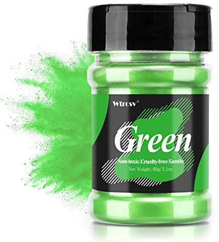 Epoxidharz Farbe metallic, Seifenfarbe, für die Seifenherstellung, Mica Powder, Epoxy Resin Farbe Farbpigmente Pigmentpulver Farben Pigment, Farbe für Epoxidharz, Lipgloss Farbe - 60g Grün (Pulver)