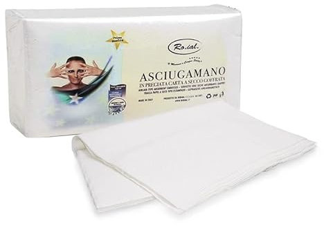 VIRSUS 60 Friseurhandtücher in der Farbe Weiß, trockene Papierhandtücher, S-Prägung, 35,5 x 67 cm, Einweg, maximale Saugfähigkeit für Friseure, Kosmetiker, 1 CF x 60 Stück