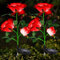 eaaerr Solarlampen für Außen Garten, 2 Stück Solarleuchten Garten mit 6 Größere Rosenblüte, Wasserdicht LED Solarleuchten Garten Deko für Rasen, Terrasse, Hof, weihnachtsdeko(Rot)