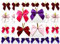 24 Stück Satinschleifen Weihnachtsbaum 6 cm Satin mit Befestigungs-Clip (Lila+Fuchsia+Rosa+Bordeaux)