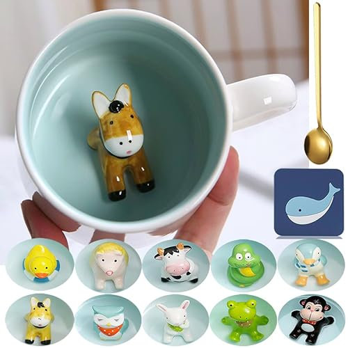 Arawat Donkey Mug Regalo 3d Animal Mugs Funny Coffee Mug Tazza Di Tè In Ceramica Da 350 Ml Tazza Di Caffè Di Tè Di Natale Carino Regalo Di Compleanno Per Fidanzati Ragazzi Donne Uomini