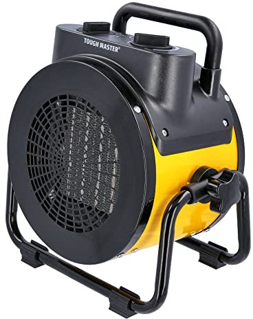 TOUGH MASTER Chauffage industriel en céramique, 2000 W/2 kW, 2 niveaux de chauffage, thermostat réglable, 40 m², protection contre la surchauffe, chauffage turbo économe en énergie pour la maison, le