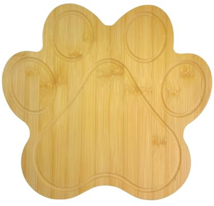 Bambus-Schneidebretter mit Saftrille für individuelle Gravur, 33 x 30,5 cm, Tierpfotenform, einfarbig, 10 Stück
