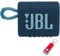JBL Go 3 - Portable Bluetooth Speaker, Built-in Battery, Waterproof and Dustproof Feature JBLGO3BLUAM, Bonus Keychain LED Included - Blue