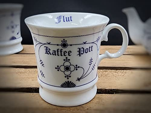Wilhahn (früher Ocean Line Indisch Blau Herrenbecher Motiv Kaffee Pott Inhalt 300ml Farbe Weiß blau, 9,5 x 9,5 cm