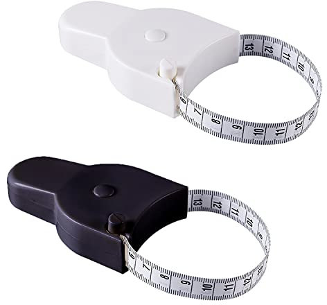 XPOOP 2 Piece Sewing Tape Measure Sewing Tape Measure Body Tape for Body, Fabric Sewing and Crafts, Retractable, Double Sided (Black/White)