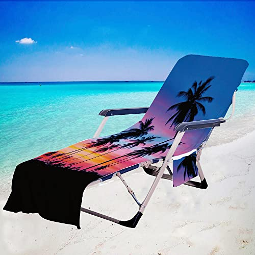 Morbuy Liegestuhl Handtuch mit Taschen, 3D Strand Drucken Strandtuch für Liegen Strandliegen Handtuch Handtücher für Strandliegen Mikrofaser Leicht Strandtuch mit Kapuze (Kokosnuss 2)