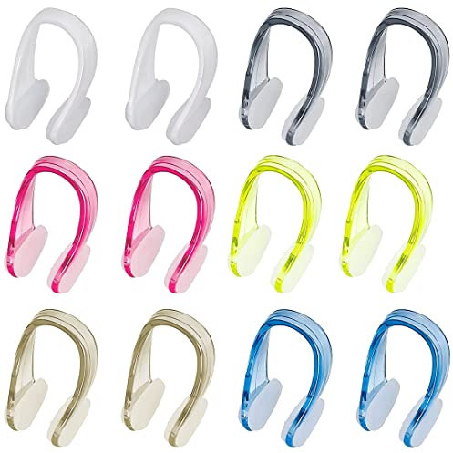 Paquete de 6 pinzas de silicona para la nariz, pinzas para la nariz impermeables para nadar, accesorios para la nariz para niños y adultos para principiantes, entrenamiento de deportes acuáticos