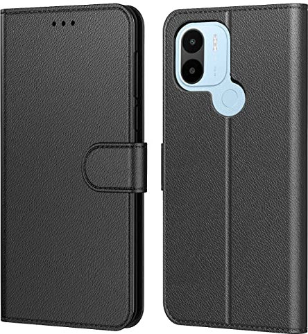 Tenphone Coque pour Xiaomi Redmi A1 / A1+ / A2+, Étui Protection Housse Premium en Cuir PU, [Emplacements Cartes], Pochette Flip Case Compatible avec Xiaomi A1 / A2 Book (Noir)
