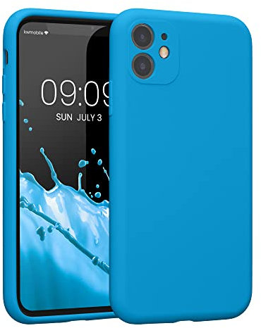 kwmobile Handyhülle kompatibel mit Apple iPhone 11 Hülle - gummierte Handy Case aus Silikon in Strahlend Blau