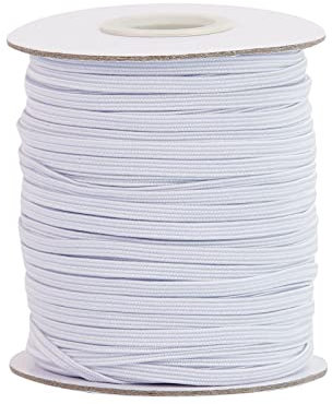 EVYIENEN 3mm Gummiband Weiß,45 Meter Gummiband Nähen Elastisches Band für Nähen und Haushalt DIY Handwerk Stoffe Zum Nahen