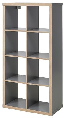 Discount Seller Kallax Unit, Grey/Wood 8-Cube Storage Unit Design– Modern Cube Storage Compact & Stylish Storage Unit Solution for Small Spaces- Perfect for Book Shelf, Décor Displays (77x147 cm)