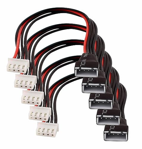 5X Stück JST-XH 3S Balancer-Kabel 20 cm Stecker Buchse LiPo Akku Ladegerät Verlängerung Adapter Silikonkabel 22AWG