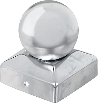 siwitec Pfostenkappe für Holzpfosten | 70 x 70 mm | Kugel | Zaunkappen aus Edelstahl | Abdeckkappe für Zaunpfosten | Pfostenabdeckung
