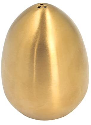 Salero y Pimentero, Salero de Acero Inoxidable, Dispensador de Especias en Forma de Huevo con 3 Agujeros para la Cocina del Hogar (Oro)