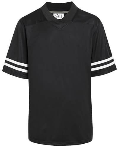 Pullonsy Erwachsene Herren Blank Football Trikots Athletic Football Fans Shirts Praxis Sport Uniform Tops, Weißer gestreifter schwarzer Jersey, M