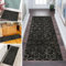 QQrunner Geometrisch Läufer Flur Küche Teppich rutschfest 90x200cm Küchenteppich Abstrakt Schwarz Waschbar Meterware Schlafzimmer Korridor Teppichläufer Lang, Länge Anpassbare, 40-120cm Breit