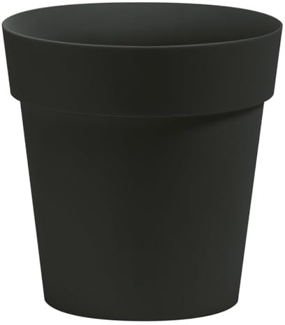 eacommerce Vaso Cassetta Fioriera Balconiera in plastica per interni ed esterni (Tondo Ø36x35H cm, Antracite)