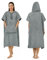 Zingtto Surf Poncho Wickelmantel, extra groß, dick, Handtuch-Poncho für Damen und Herren, mit Kapuzentasche für Strand, Schwimmen, 104,1 x 83,8 cm, Grau