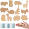 12Pcs Wooden Cabinet Knobs with Screws, 25cm Cute Animal Shape Furniture Pull Handle for Kids Room, Log Color Wooden Handles for Cabinets for Children's Room Nursery