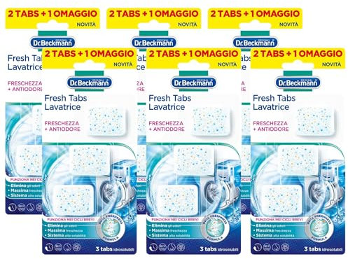 Fresh Tabs Lavatrice, Prodotto Cura Lavatrice In Tabs Facili Da Utilizzare. Freschezza + Antiodore. Funziona Nei Cicli Brevi (Confezione Da 3 Tabs) (6 Confezioni)