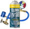 Clima Set 3 en 1 R134 Réfrigérant de Climatisation avec Produit d'Etanchéité et Huile - pour Climatisation Auto - Kit avec Tuyau et Manomètre - Réfrigérant pour Climatiseur Auto
