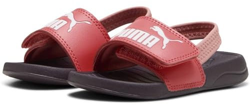 PUMA Mixte bébé Popcat 20 Backstrap AC INF Sandale Glissante, Peach Frost White-Midnight Plum-Pink Fruit, 24 EU