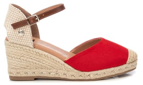 XTI - Sandales à talons compensés Femme Rouge - Chaussures confortables et polyvalentes - Mode décontractée - Modèle 14074601 (Taille40)