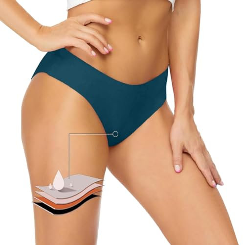 Perioden Bikinihosen für Damen, Perioden Bikinihose zum Schwimmen, Perioden Swimwear, Bikini Perioden Badebekleidung, Auslaufsichere Menstruationsunterwäsche für Mädchen Teenager Frauen (Navy, M)