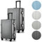 Int'x Hartschalenkoffer mit Aluminiumrahmen 2er Set (M,L) Trolley Handgepäck Reisekoffer Koffer Leicht mit 4 Rollen Rollkoffer Hartschale TSA Schloss Reisetrolley Flug Reisegepäck Luggage Grafit