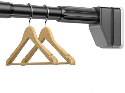 ZDHFFFUK Teleskop-Duschvorhangstange, Gardinenstangen, Türvorhangstange, ausziehbare Duschvorhang-Spannstange ohne Bohren, mit Selbstverriegelung (Farbe: Schwarz, Größe: 260–350 cm)